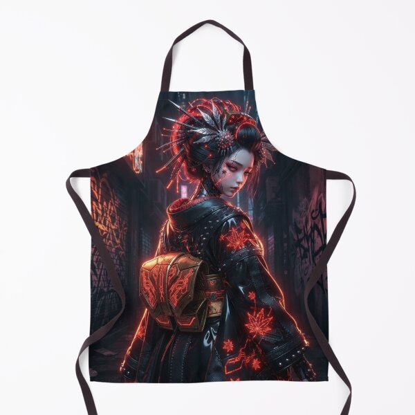 Item preview, Cyberpunk Geisha in Neon Alley designed and sold by kiwiartyfarty.