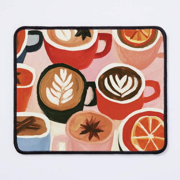 Item preview, Colorful Coffee Mug Collection with Creative Latte Art Fruit Garnishes and Inviting Beverage Variety designed and sold by OlfactoART Studio.
