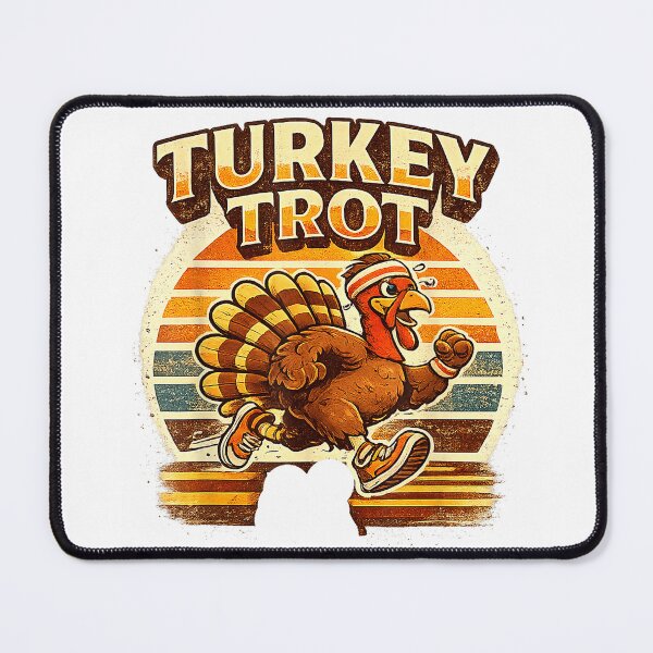 Item preview, Cool Turkey Trot Retro Thanksgiving 5K Running Funny T-Shirt designed and sold by PrintWaveMagic.