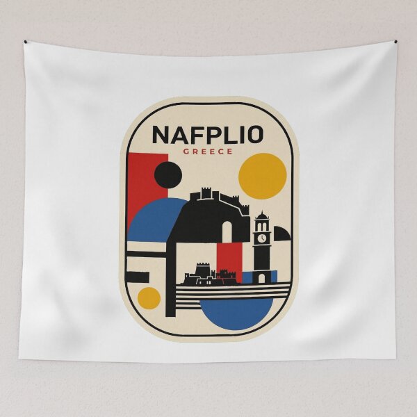 Item preview, Retro Nafplio Bauhaus Geometric Skyline designed and sold by k3rstman1.
