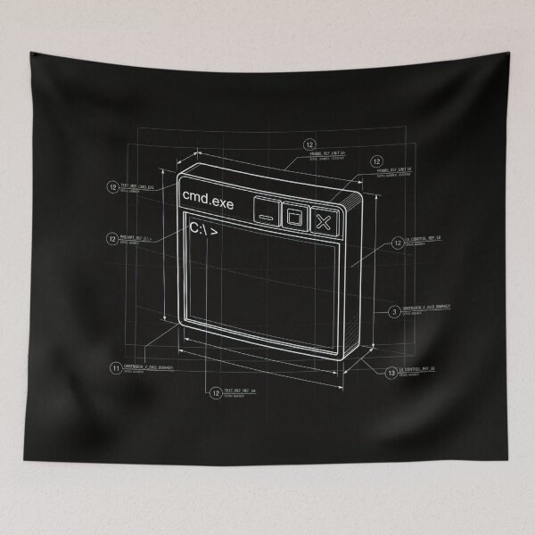 Item preview, CMD.exe Window Technical Blueprint Poster - Terminal Coding Industrial Design designed and sold by Billy Morfo™.