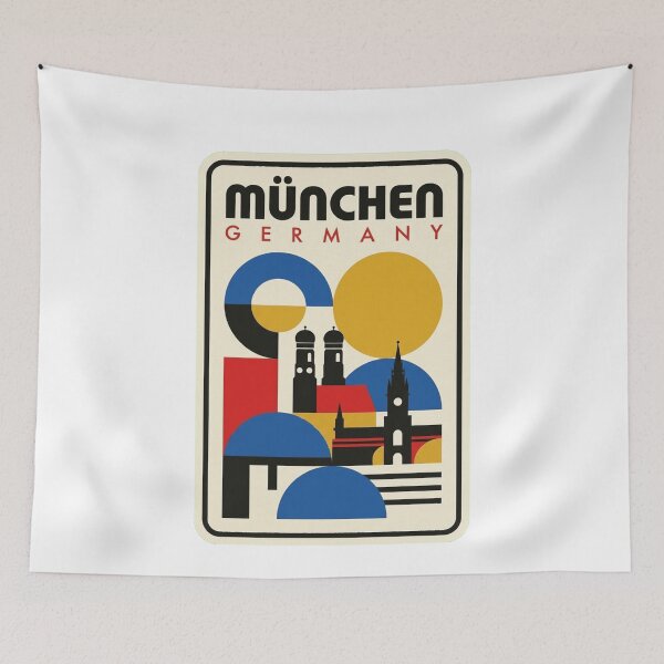 Item preview, Retro Munich Bauhaus Geometric Skyline designed and sold by k3rstman1.