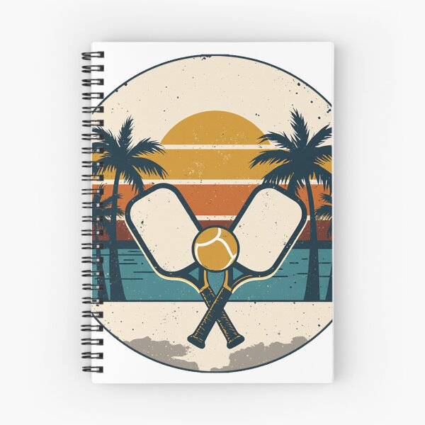 Item preview, Pickleball Retro Sunset Palm Trees Vintage Paddles designed and sold by Stupid Shirts.