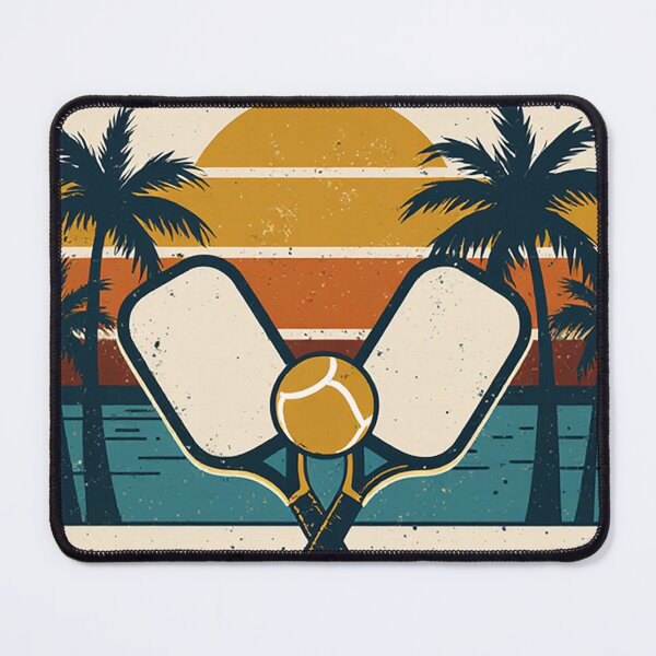 Item preview, Pickleball Retro Sunset Palm Trees Vintage Paddles designed and sold by Stupid Shirts.