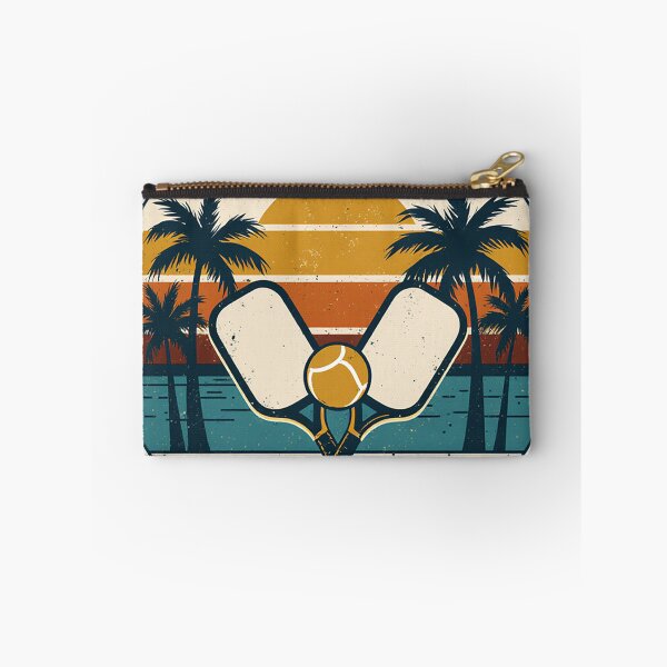 Item preview, Pickleball Retro Sunset Palm Trees Vintage Paddles designed and sold by Stupid Shirts.