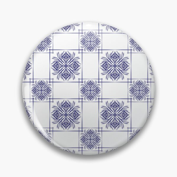 Artikelvorschau, Blau-weißes Fliesenmuster, nahtloses digitales Papier mit indigofarbenem Blumenmuster, mediterranes Druckdesign entworfen und verkauft von AnnavelleStudio.