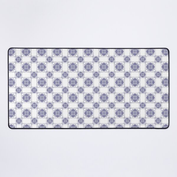 Artikelvorschau, Blau-weißes Fliesenmuster, nahtloses digitales Papier mit indigofarbenem Blumenmuster, mediterranes Druckdesign entworfen und verkauft von AnnavelleStudio.