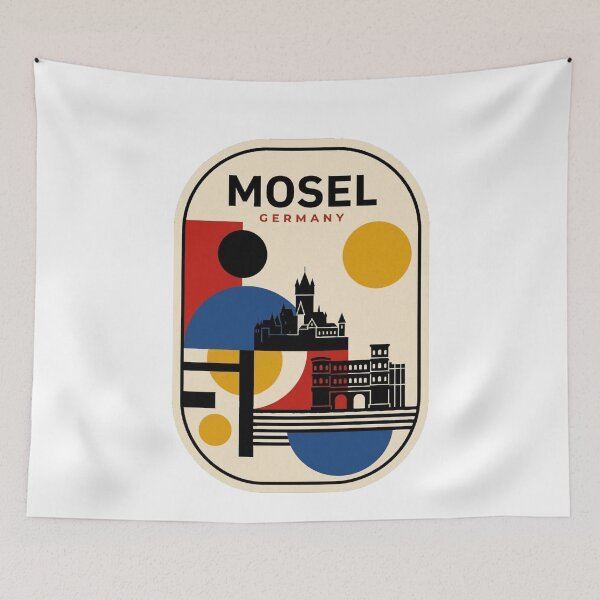 Artikelvorschau, Geometrische Retro-Mosel-Bauhaus-Skyline entworfen und verkauft von k3rstman1.