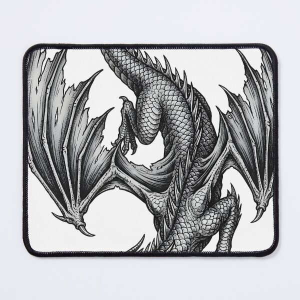 Item preview, Spiral-Tail Diving Dragon - Headfirst Ink Illustration designed and sold by DragonSerpent Ink.