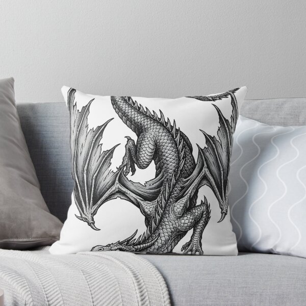 Item preview, Spiral-Tail Diving Dragon - Headfirst Ink Illustration designed and sold by DragonSerpent Ink.