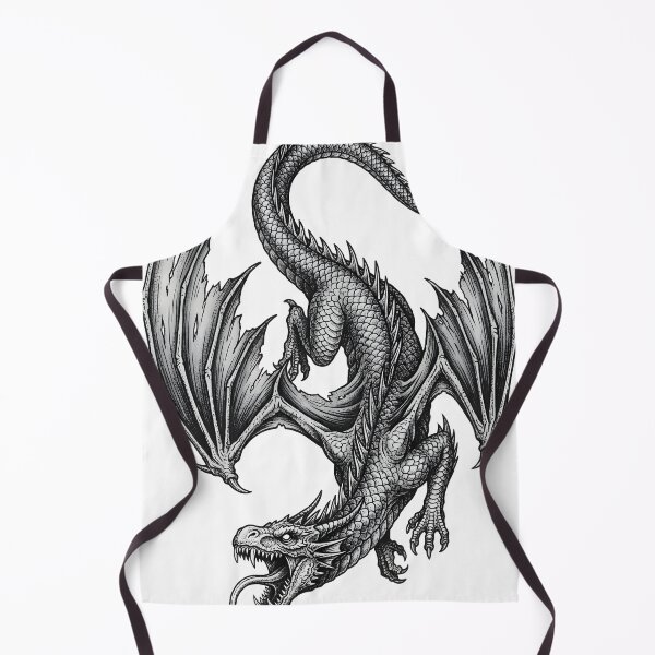 Item preview, Spiral-Tail Diving Dragon - Headfirst Ink Illustration designed and sold by DragonSerpent Ink.