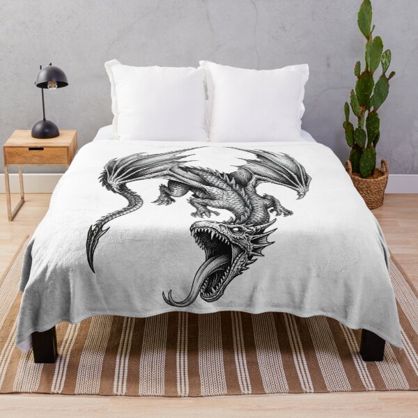 Item preview, Diving Dragon - Inverted Headfirst Ink Illustration designed and sold by DragonSerpent Ink.