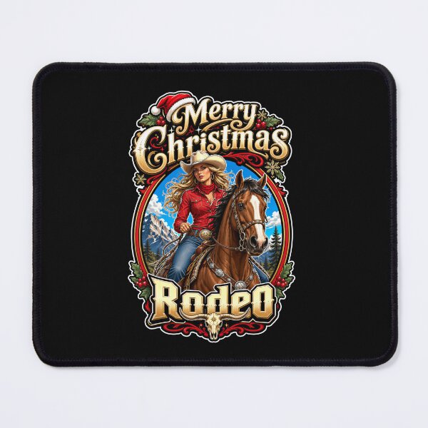 Item preview, Merry Christmas Rodeo Cowgirl Horse Western Christmas designed and sold by WLHmedia.com .