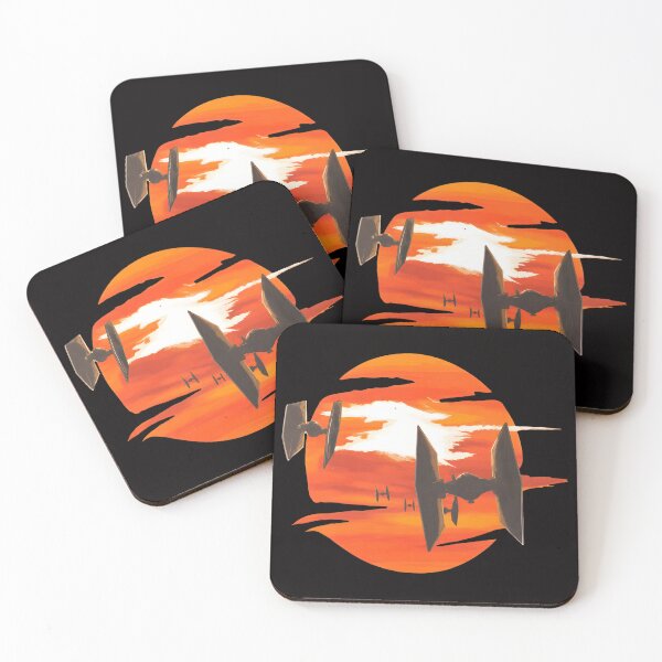 Item preview, Arte de siluetas de naves espaciales al atardecer designed and sold by Thecreepofc.