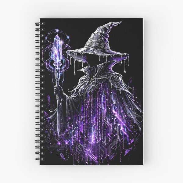 Item preview, Cyberpunk Wizard Holding a Purple Crystal Staff designed and sold by Skolyak.