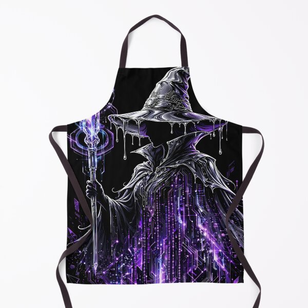 Item preview, Cyberpunk Wizard Holding a Purple Crystal Staff designed and sold by Skolyak.