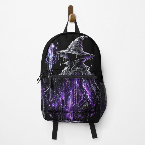 Item preview, Cyberpunk Wizard Holding a Purple Crystal Staff designed and sold by Skolyak.