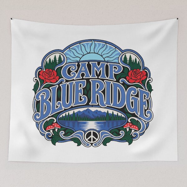 Aperçu de l'œuvre CAMP BLUE RIDGE RÉTRO créée et vendue par KUSTOM CAMP CREATIVES.