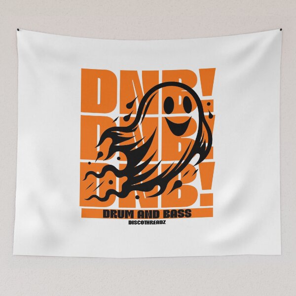 Item preview, DRUM AND BASS - Ghost On Text (Black)  designed and sold by Discothreadz.