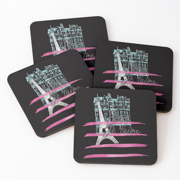Item preview, París Je T'aime Torre Eiffel Boceto Trazos Rosas designed and sold by PickleballWeart.