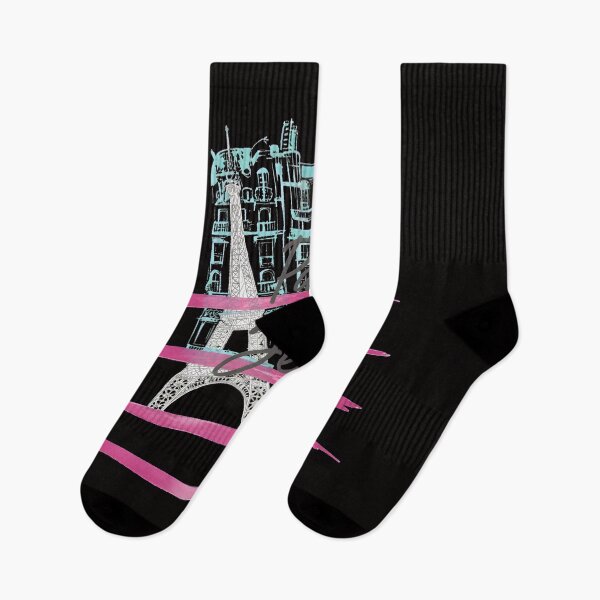 Artikelvorschau, Paris, je t'aime, Eiffelturm-Skizze, rosa Striche entworfen und verkauft von PickleballWeart.