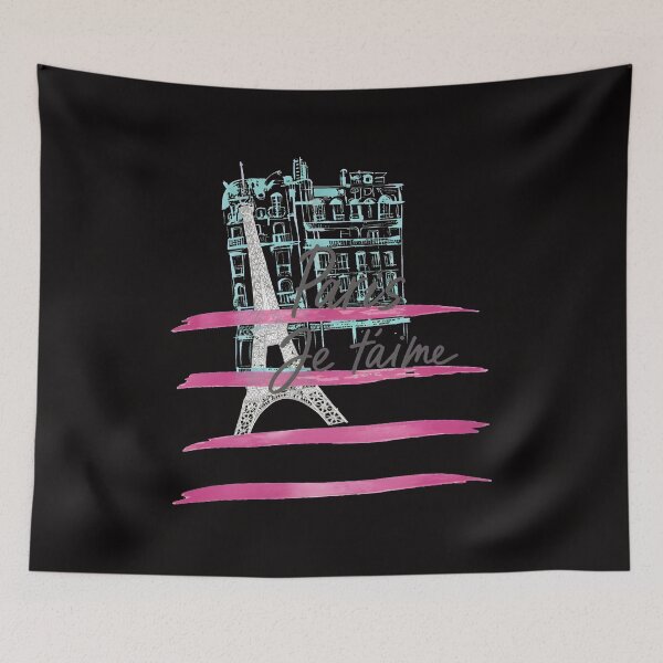 Item preview, Paris Je T'aime Eiffel Tower Sketch Pink Strokes designed and sold by PickleballWeart.