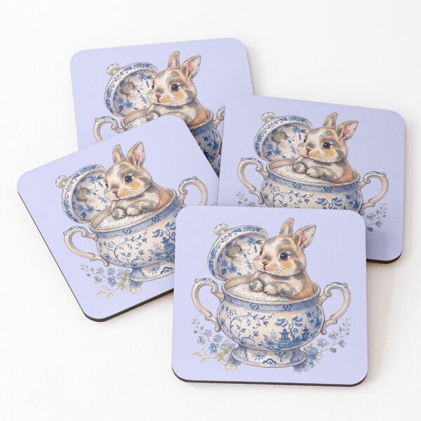Item preview, Cute Bunny in Vintage Blue Sugar Bowl designed and sold by Merli7.