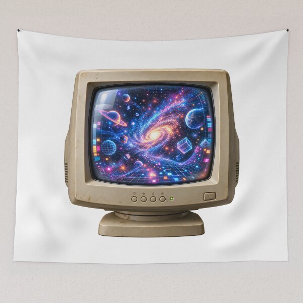 Item preview, Cosmic CRT Computer Monitor – Retro Tech Universe designed and sold by builtforyou.