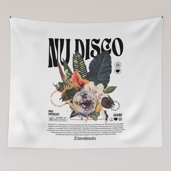 Item preview, NU DISCO - Disco Ball Tropical (Black)  designed and sold by Discothreadz.