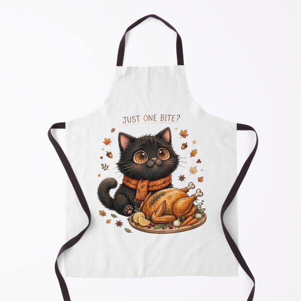 Item preview, Just One Bite? | Funny Thanksgiving Black Cat and Turkey designed and sold by HexAndHearth.