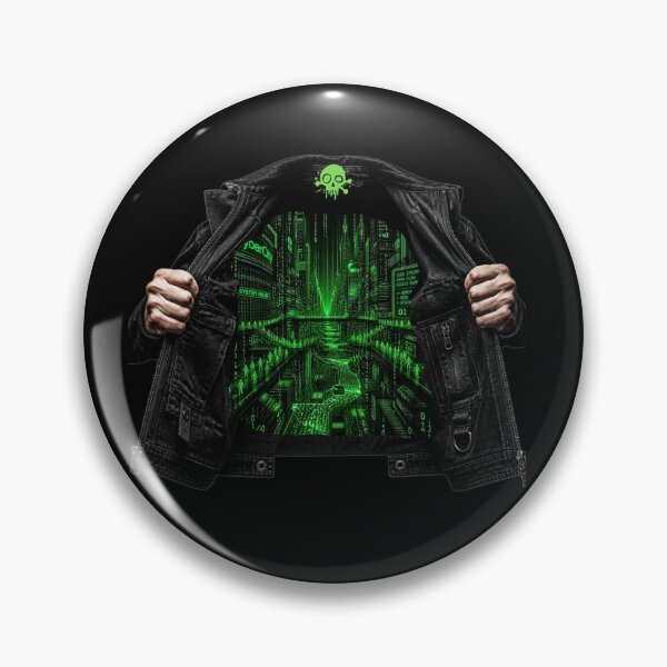 Item preview, Cyberpunk Hacker CyberCity Opened Denim Jacket Streetwear designed and sold by LazyDayzCo.