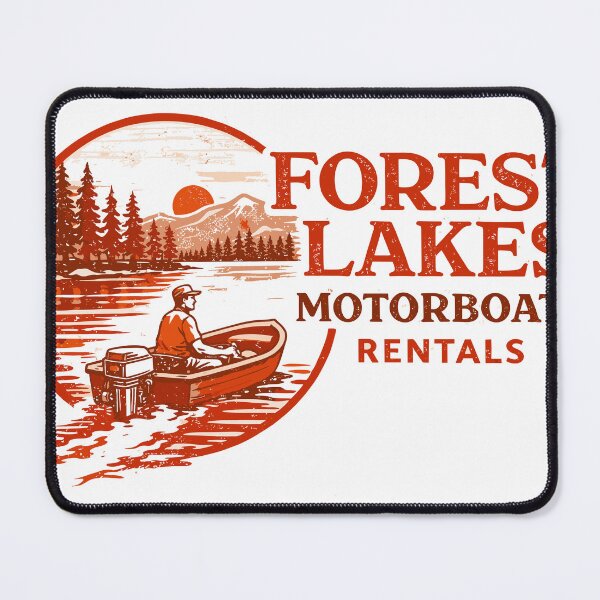 Item preview, Forest Lakes Motorboats Rentals Poster designed and sold by Matinez Pink.