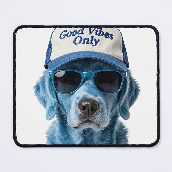 Item preview, Cool Blue Golden Retriever Good Vibes Only Cap & Sunglasses designed and sold by MFMart.