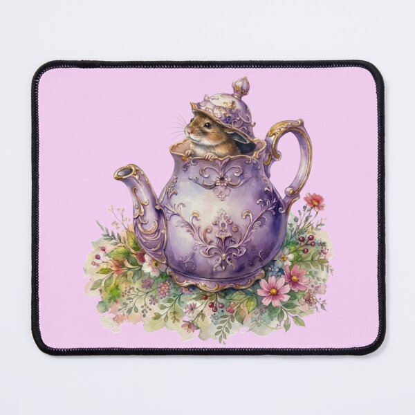 Item preview, Cute Mouse Peeking from Purple Teapot designed and sold by Merli7.
