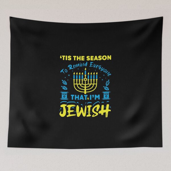 Item preview, Funny Jewish Hanukkah Chanukah Menorah Blue Yellow Holiday Celebration  designed and sold by HytoneArt.