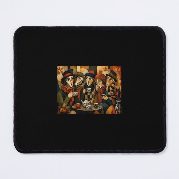 Item preview, Autumn Gathering - Contemporary Geometric Tea Party Painting designed and sold by استوديو ناب فن.
