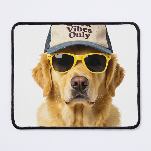 Item preview, Golden Retriever Good Vibes Only Cap Yellow Sunglasses designed and sold by MFMart.
