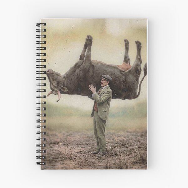 Item preview, Vintage Man Carrying a Cow" or "The Cow-Lifting Marvel designed and sold by The Ravens Ballad.