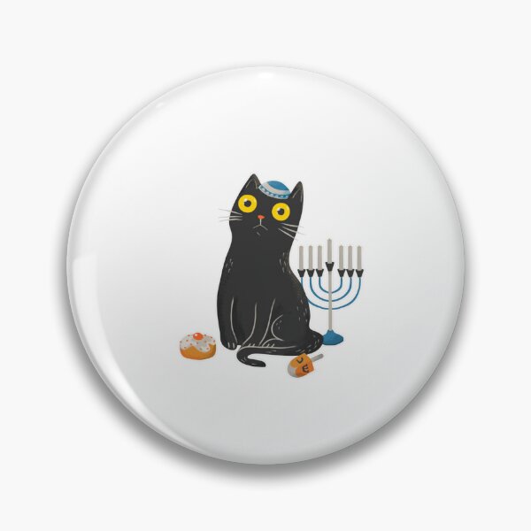 Item preview, Gato negro de mirada intensa en Hanukkah designed and sold by HytoneArt.
