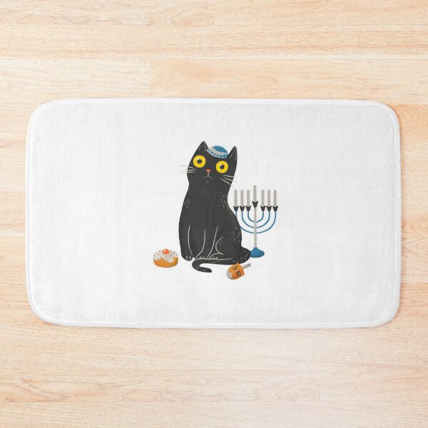 Item preview, Intense Gaze Black Cat in Hanukkah  designed and sold by HytoneArt.