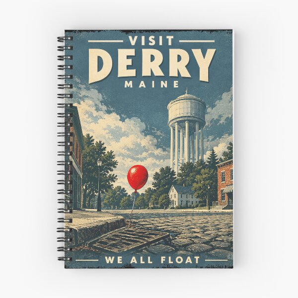Item preview, Vintage Derry Maine Halloween Travel Poster designed and sold by Fictional Ink Society.