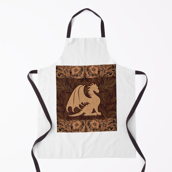 Aperçu de l'œuvre Illustration de dragon dans un style graphique inspiré du cuir et des bois créée et vendue par slashng.