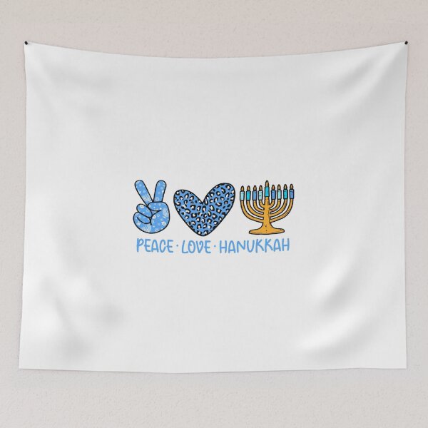 Item preview, Peace Love Hanukkah Leopard Hanukkah Menorah Jewish  designed and sold by HytoneArt.