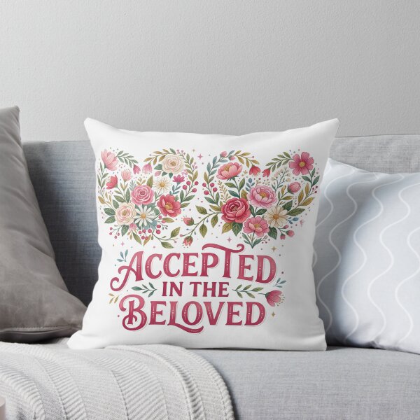 Item preview, Accepted In The Beloved - Floral Watercolor Heart Faith Graphic designed and sold by Faithloveshop.