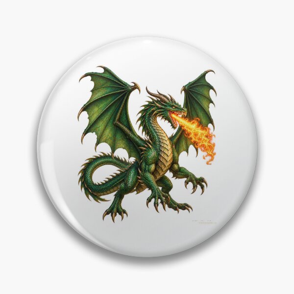 Aperçu de l'œuvre Le Sentinelle d'Émeraude, Dragon Vert Légendaire créée et vendue par BlingandGifts.