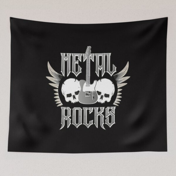 Item preview, Metal Rocks Skulls Wings Guitar  designed and sold by CuteartBySakura.