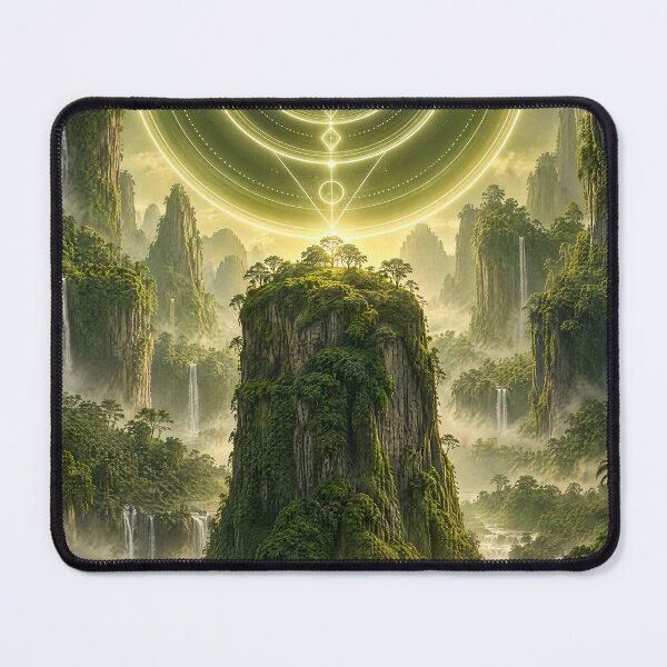 Item preview, Sacred Geometry Over Tropical Waterfall Valley designed and sold by monkeybusiness.pt.