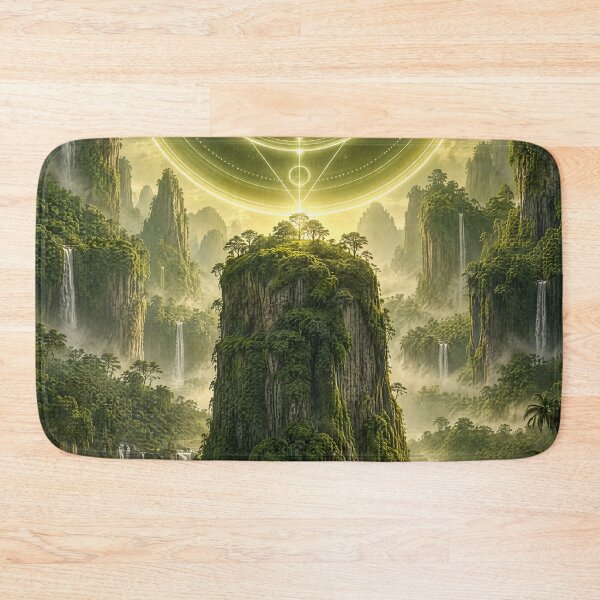 Item preview, Sacred Geometry Over Tropical Waterfall Valley designed and sold by monkeybusiness.pt.