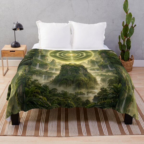 Item preview, Sacred Geometry Over Tropical Waterfall Valley designed and sold by monkeybusiness.pt.