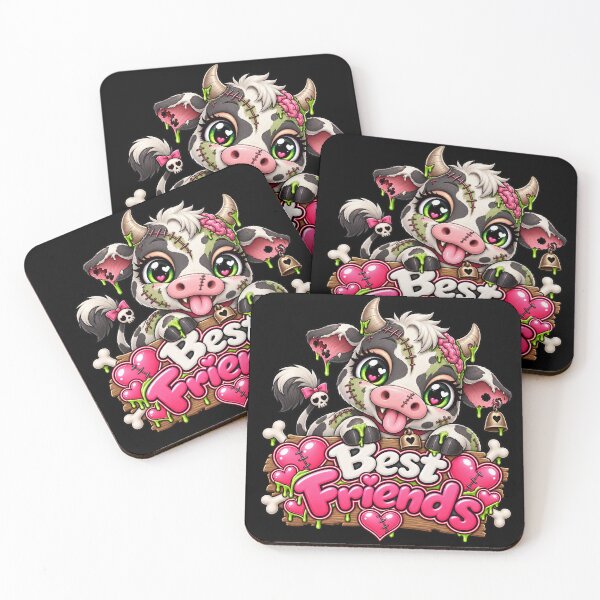 Aperçu de l'œuvre Meilleures amies Vache Zombie – Design mignon, effrayant et kawaii de mort-vivant créée et vendue par aventi24.